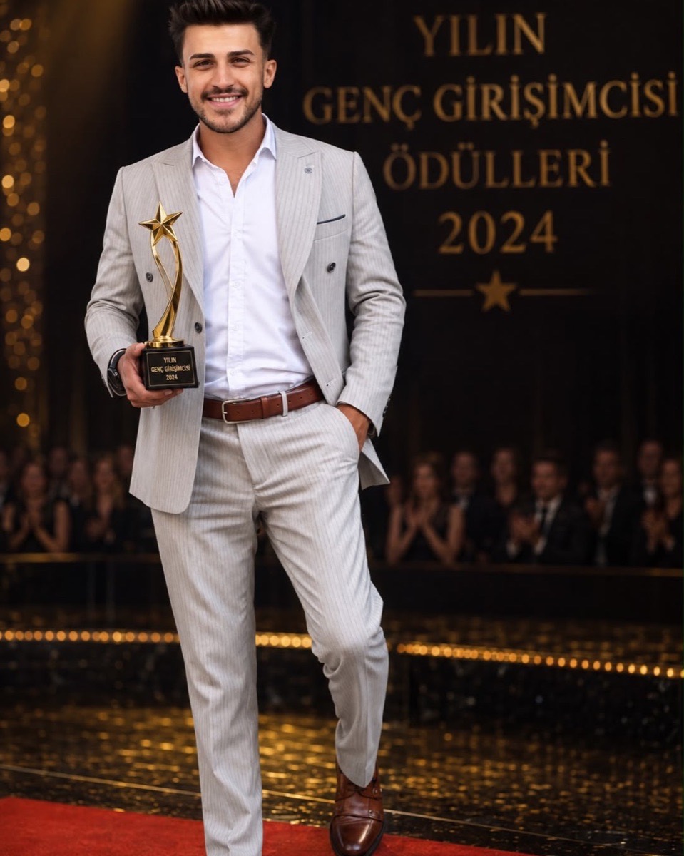 Soner Elik, Yılın Genç Girişimcisi 2024 ödülünü alırken